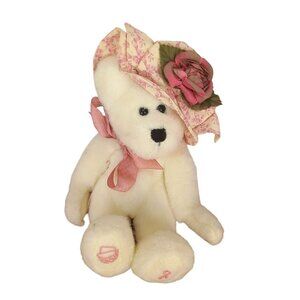 Hope L. Bearywell 9" Boyd’s 2001 Longaberger Bear Plush With Floral Hat & Ribbon